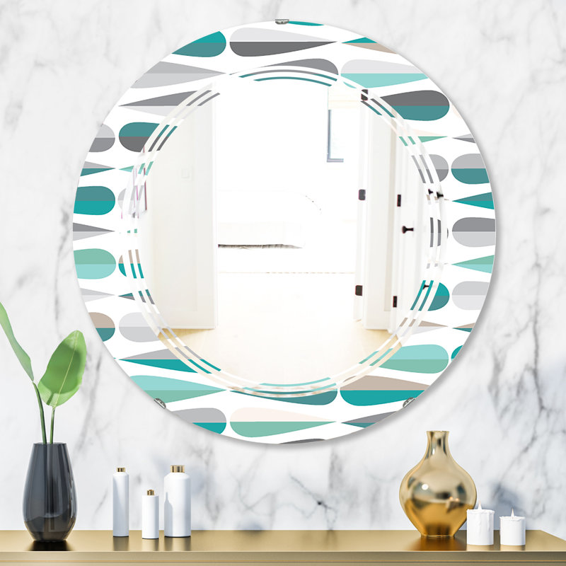 Miroir mural triple et moderne Triple C Abstract Drops III, 31,5 po x 31,5 po