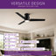 Ventilateur de plafond encastré moderne 52 po avec lumière Homelover, ventilateur de plafond réversible à profil bas DC, pales à double face, mémoire de minuterie à moteur à courant continu réversible à intensité variable de 3 cct-111378503