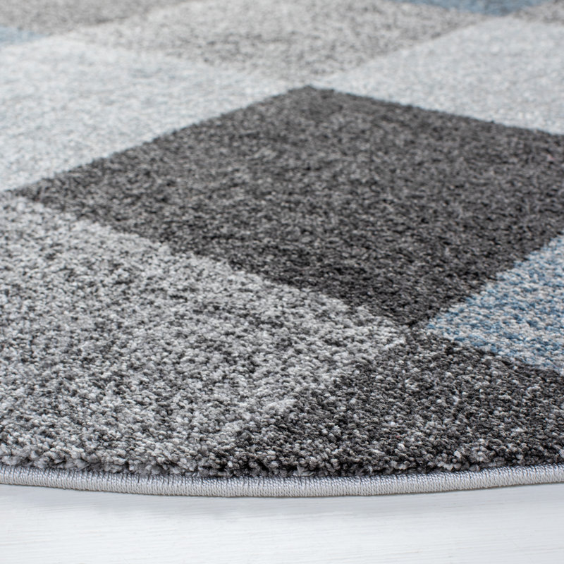 Estreya 500 Performance Geometric Rug, Round 6'7"