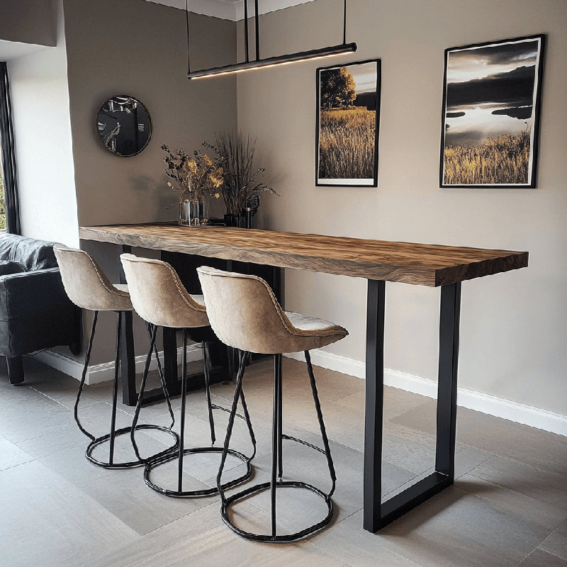 Solid Walnut Breakfast Bar Table (Freestanding), 100cm H x 160cm W x 45cm D