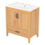 Meuble-lavabo de 30 po avec lavabo en céramique, portes à fermeture douce, tablettes réglables, compartiments de rangement et tiroirs