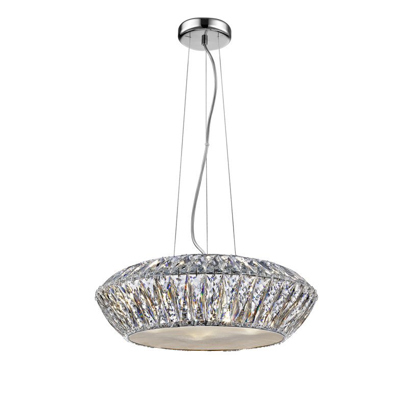 5 - Light LED Crystal Pendant, Chrome