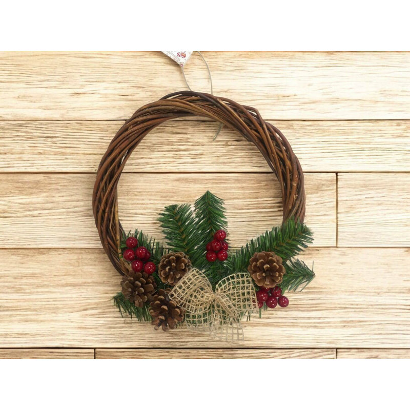 30cm Faux Garland, Green/Brown