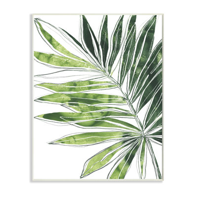 Dessin au trait de palmier tropical vert