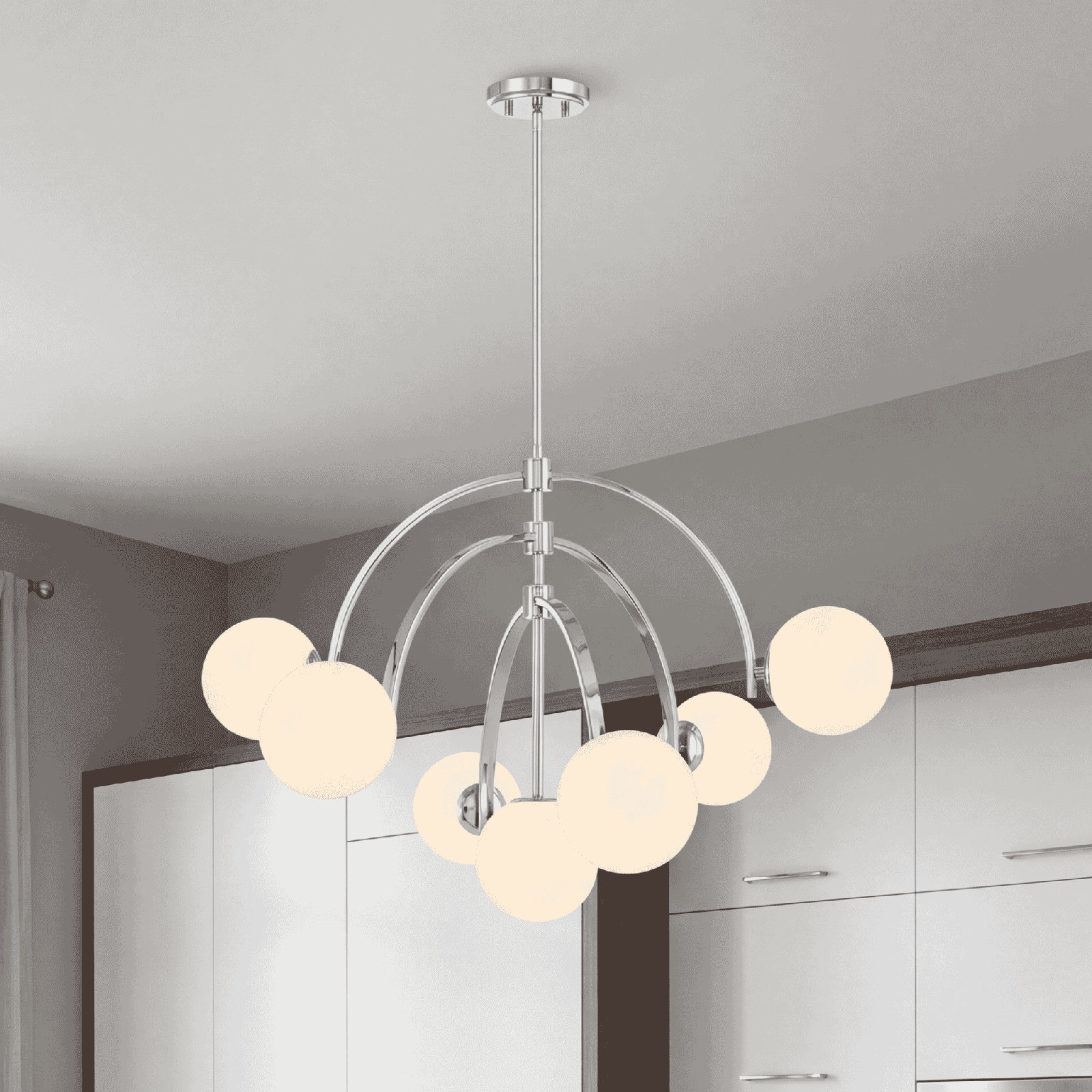 Marias 7-Light Chandelier, Polished Nickel