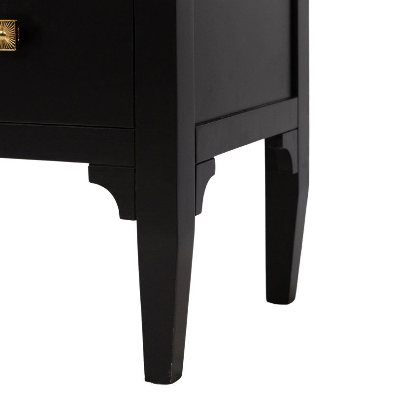 Zion Solid Wood 2 - Drawer Accent Chest, Tricorn Black