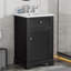 Meuble-lavabo de salle de bain avec lavabo, armoire de salle de bain avec porte à fermeture douce, support de rangement et tablette réglable-1856301747