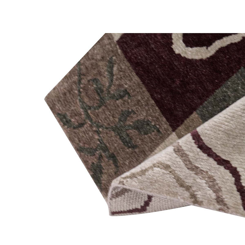 Tapis brun de haute qualité noué à la main, Rectangle 3 pi 2 po x 5 pi 2 po