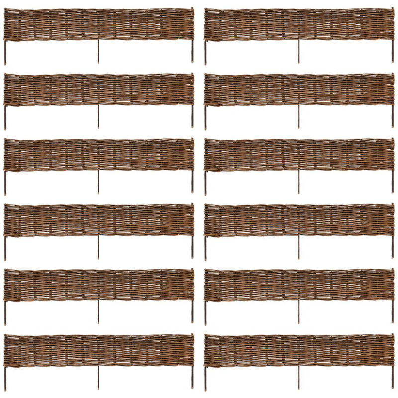 35cm H x 120cm W Brown Willow Lawn Edging