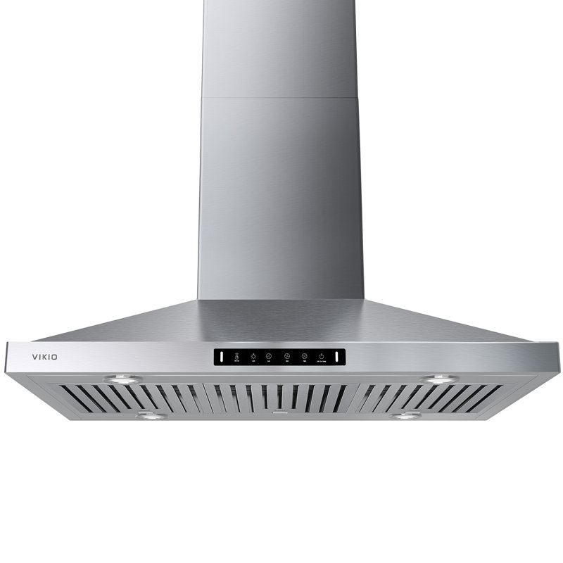 Hotte de cuisine pour îlot convertible 36 pouces 600 CFM avec DEL, filtre à charbon et contrôle des mouvements VIKIO