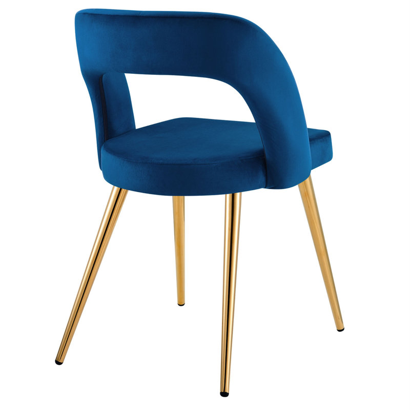 Chaise de salle à manger en velours Modway Marciano, Bleu marine