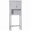 Armoire de rangement moderne au-dessus de la toilette, organisateur de salle de bain à double porte avec tablette réglable intérieure et tablette ouverte