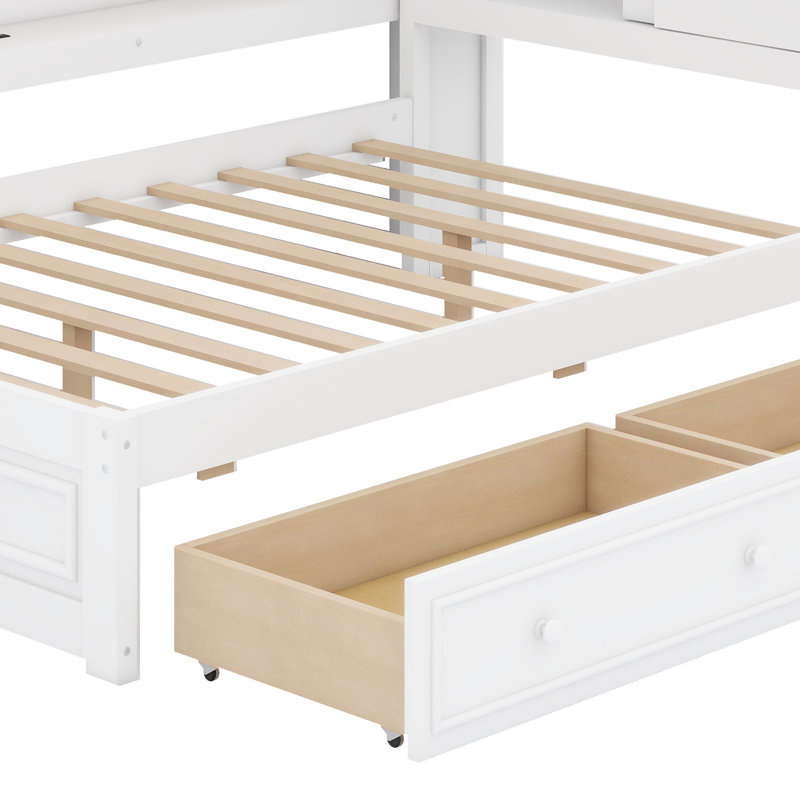 Multifunctional Daybed with Integrated Storage Shelves, Built-in USB Charging Ports, LED Lighting, and Convenience Drawers