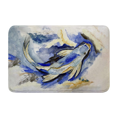 Tapis de bain bleu Koi Betsy