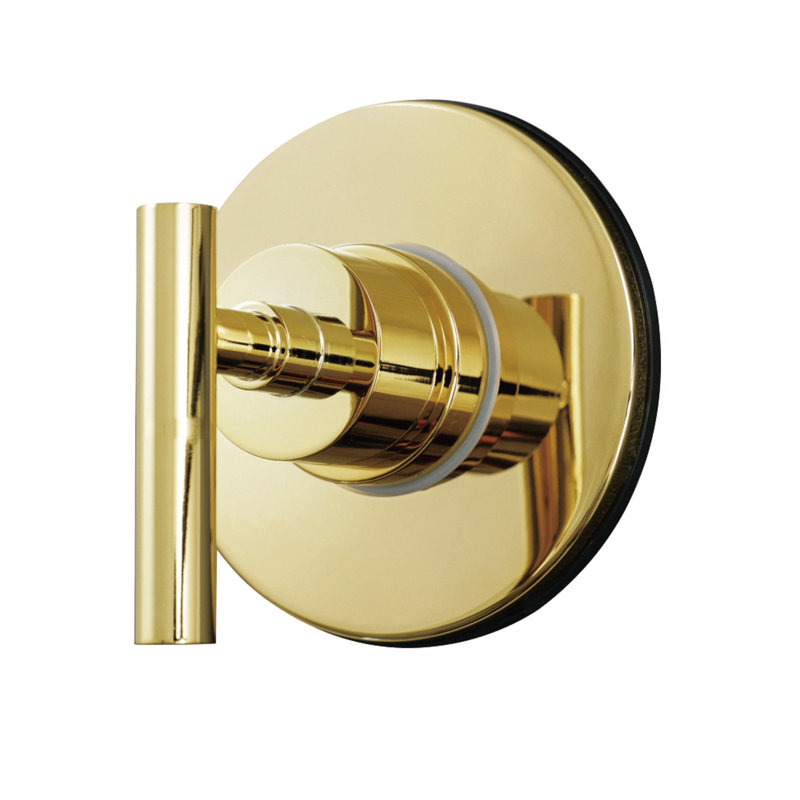 Kingston Brass Manhattan Single-Handle Wall Mount Three-Way Diverter Valve with Trim Kit, Polished Brass