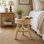 Tabouret de rangement d'appoint sans dossier en bois au design contemporain pour le salon - Repose-pieds compact et fonctionnel, solution d'assise décorative pour la maison
