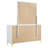 Dle Wide Dresser With Mirror, Gold Bracket Legs, Modern White Finish-117056032