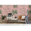 Papier peint floral oiseaux fond rose-2140560588-2140560595