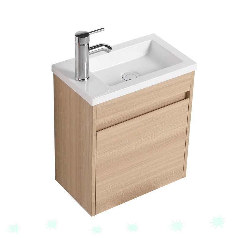 Ensemble de meuble-lavabo simple 17,49 po avec plateau en bois manufacturé Umut