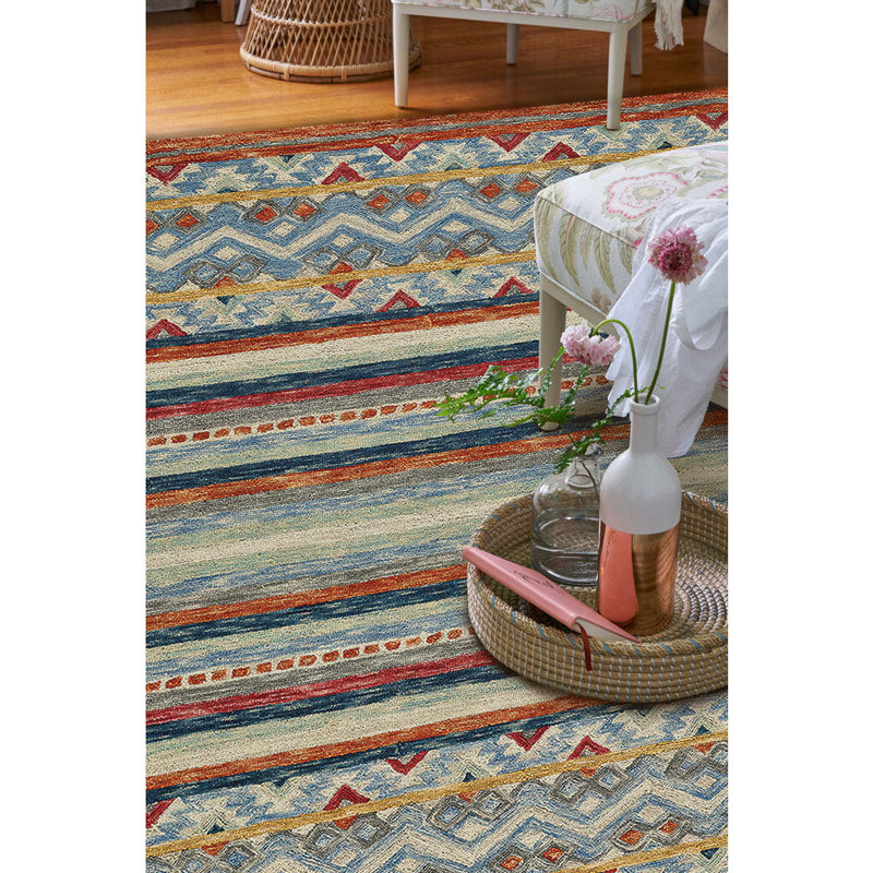 Currie Performance Hand Tufted Wool Geometric Indoor Rug, Rectangle 5' x 8'