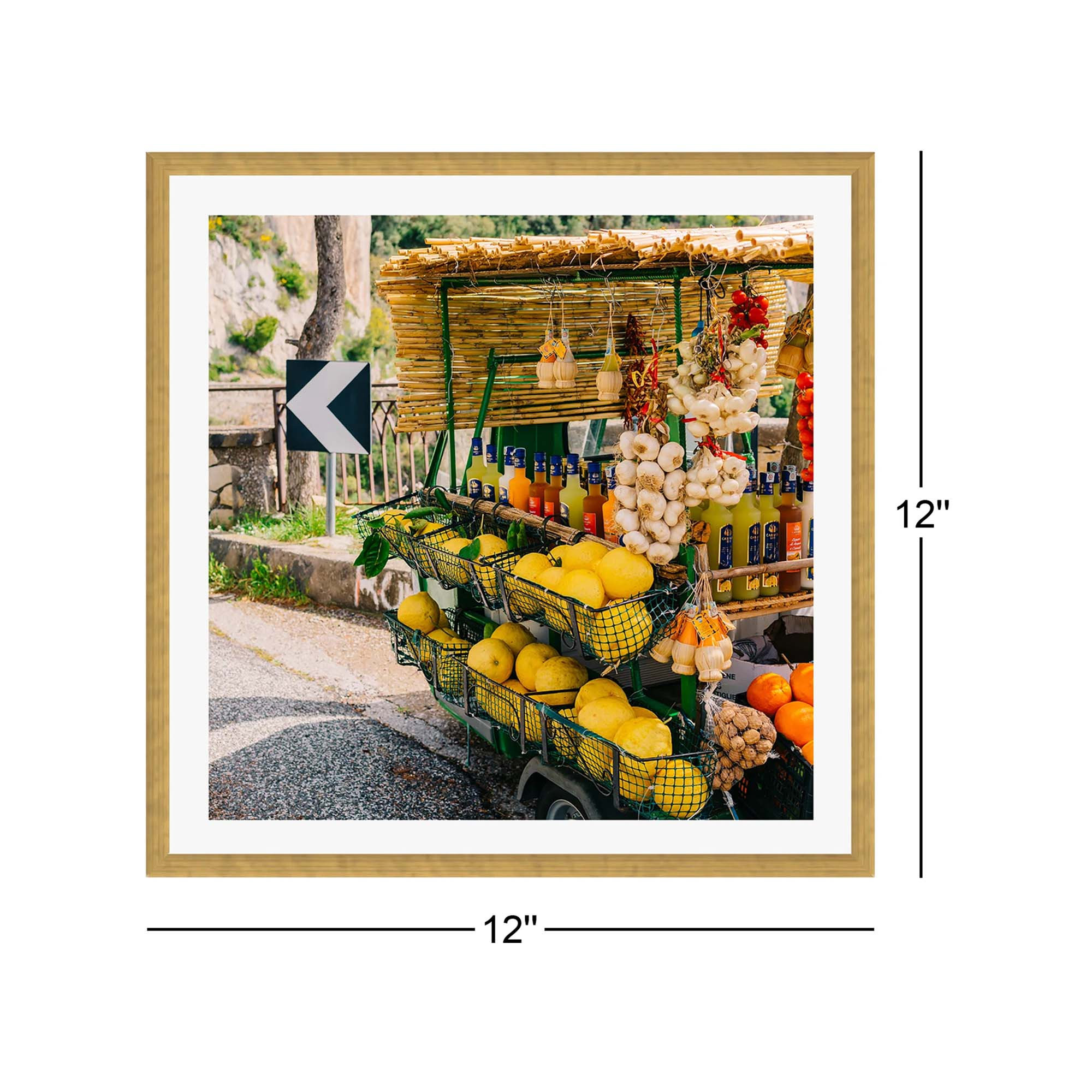 Amalfi Coast Drive XV by Bethany Young Photography, No, Gold Floater Framed, 12" H x 12" W x 2" D