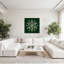 Green Snowflake Elegant Abstract Contemporary Winter Landscape Wall Art Print-445025427