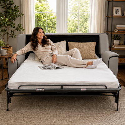 Canapé-lit en cuir 83,5 po Valencia avec matelas en mousse viscoélastique Valencia