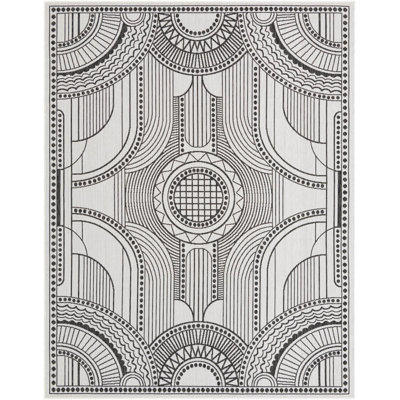 Tapis contemporain blanc et noir Huitt