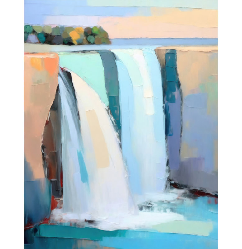 "Chutes d'eau 8" sur toile, H 18 po x l 15 po