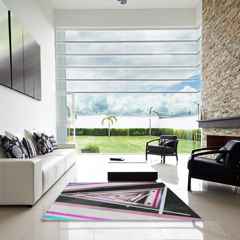Tapis décoratif rose, Carré 6 pi