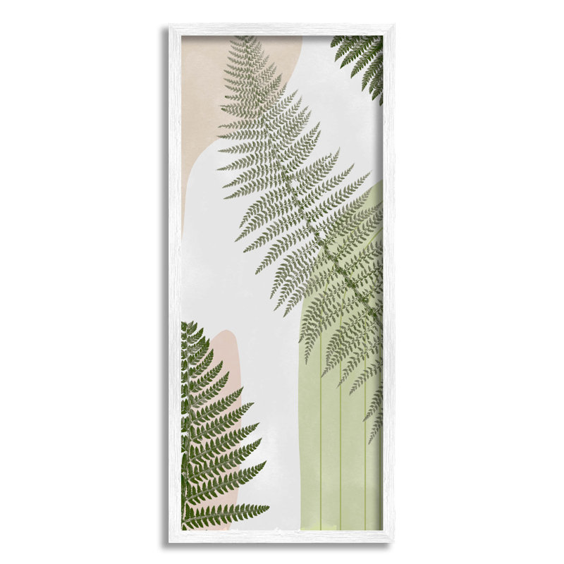Art contemporain giclée de fougères géométriques par Ziwei Li, H 24 po x l 10 po x P 1,5 po, Toile tendue