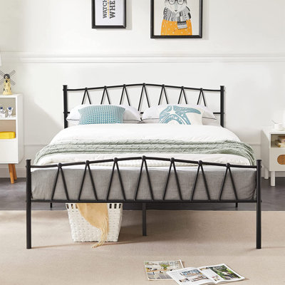 Alsa 35'' Metal Platform Bed Frame with Headboard and Footboard