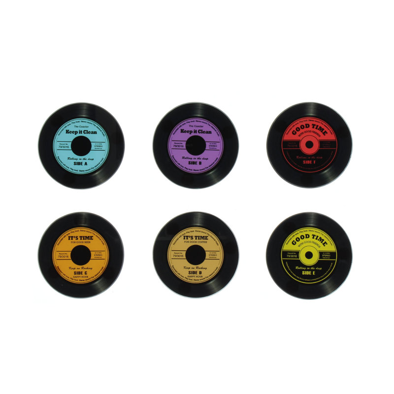Glass Round 6 Piece Coaster Set