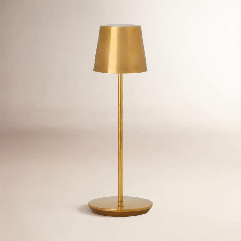 Nevis Accent Rechargeable Table Lamp, Natural Brass