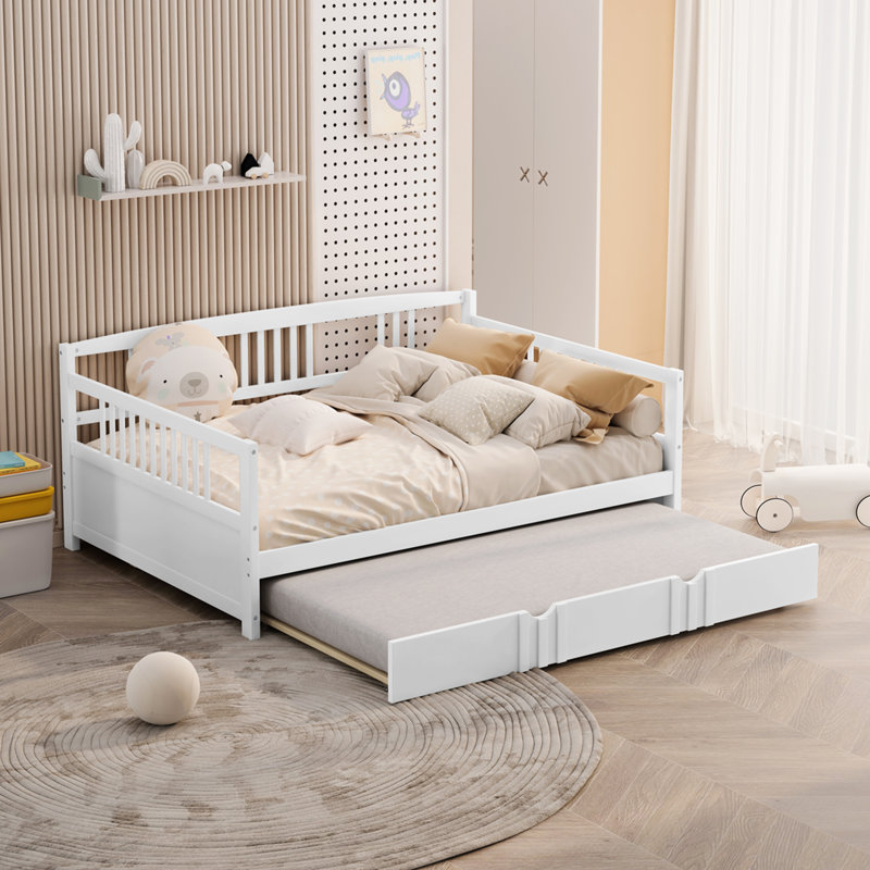 Solid Wood Slat Bed, White