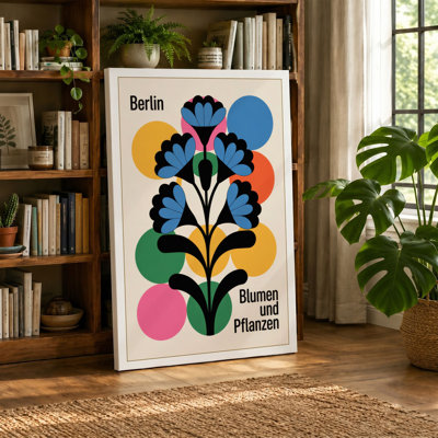Berlin Blumen Exhibition Mid-Century - Wrapped Canvas