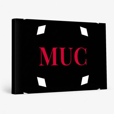 «Munich World Football City Luxury Monogram Diamond» - blanc noir rouge - art mural sur toile