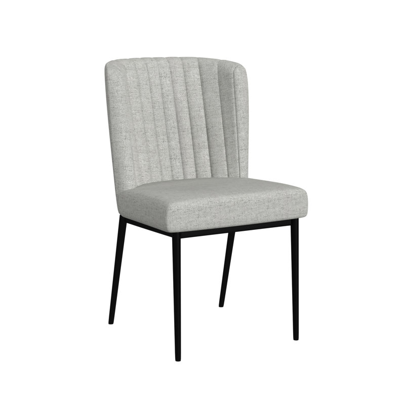 Lacarla 18.9'' H Tufted Woven Upholstered Dining Chair, Gray Brownish 