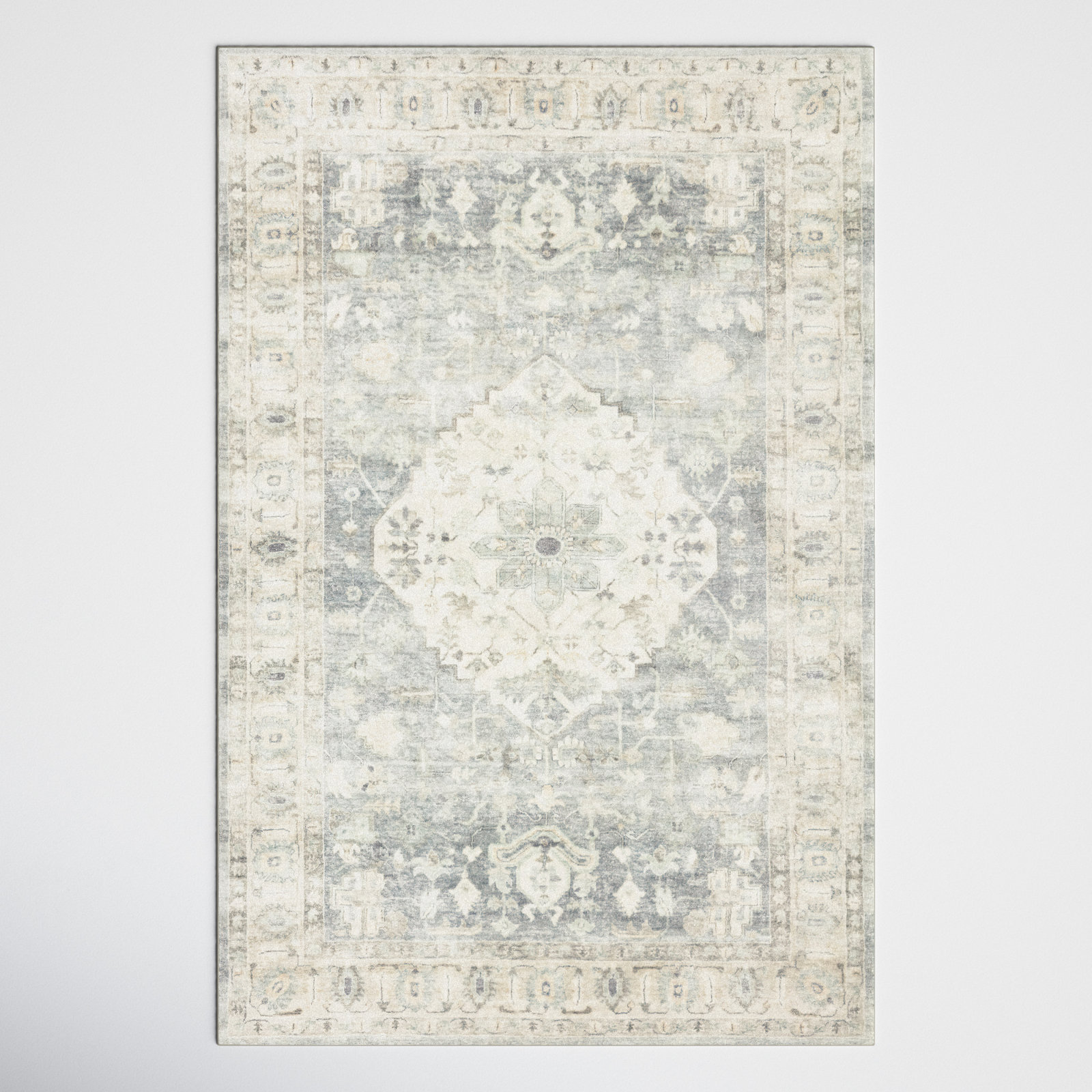 Sera Denim Fog Oriental Rug, Rectangle 3'3" x 5'3"