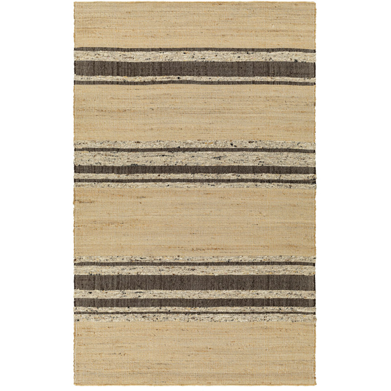 Striped Area Rug in Camel, Rectangle 8' x 10', Khaki