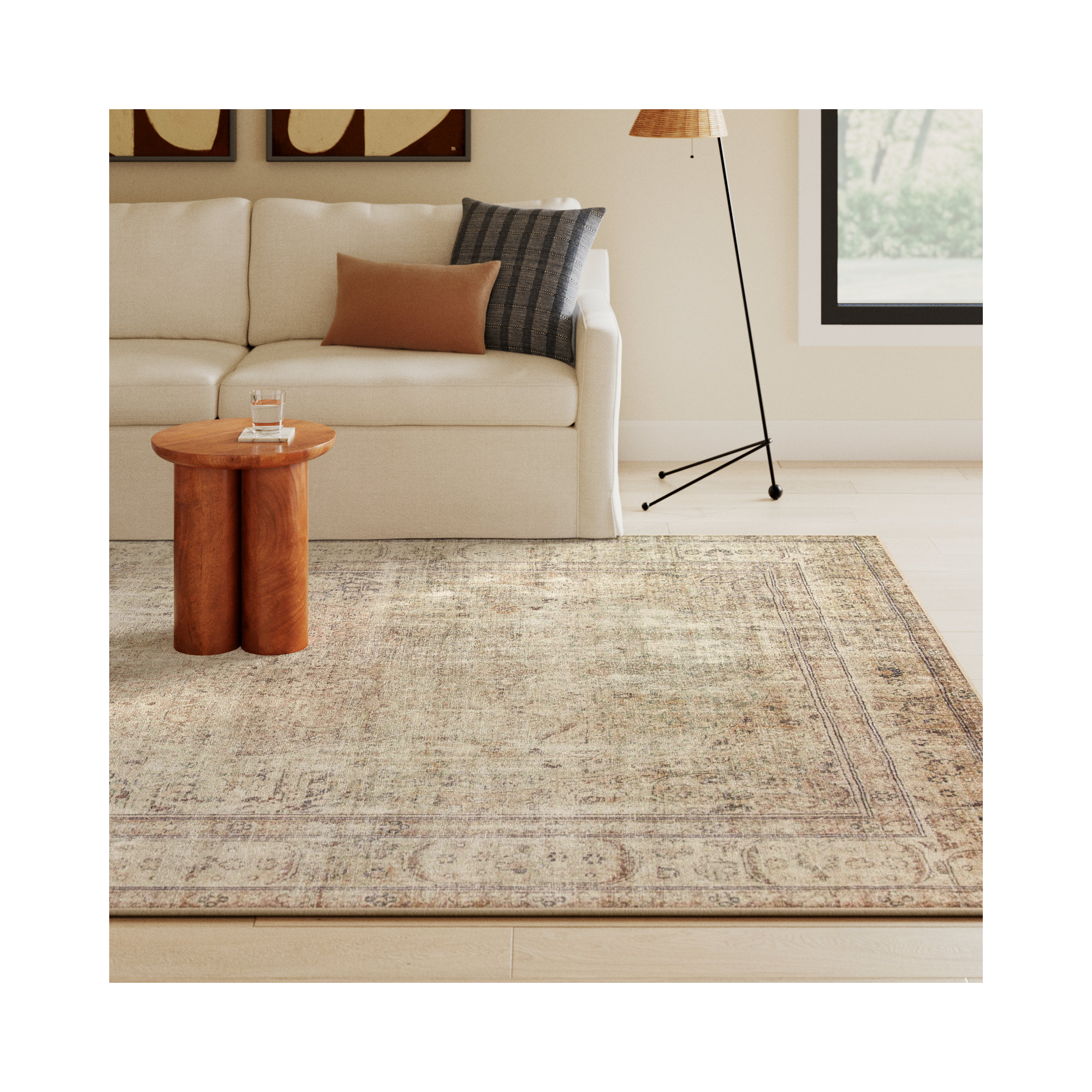 Loloi Margot Antique/Sage Area Rug feat. CloudPile, Rectangle 7'6" x 9'6"