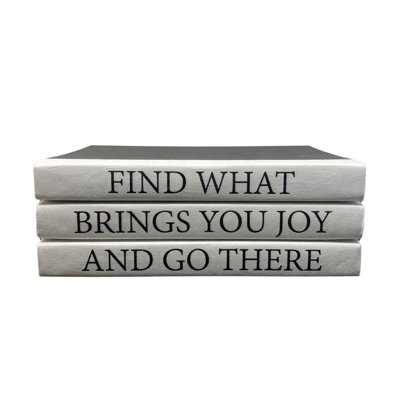Quote Handmade Decorative Book in Gray/Black