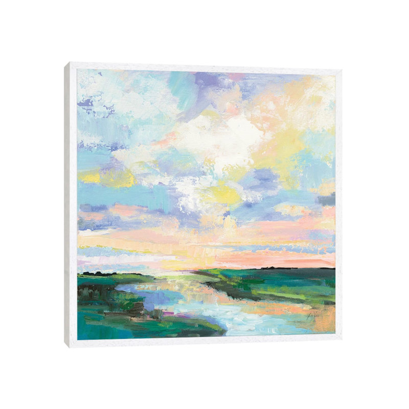 Mystic 1 Piece Painting on Canvas, 93.98cm H x 93.98cm W x 3.81cm D, White Framed