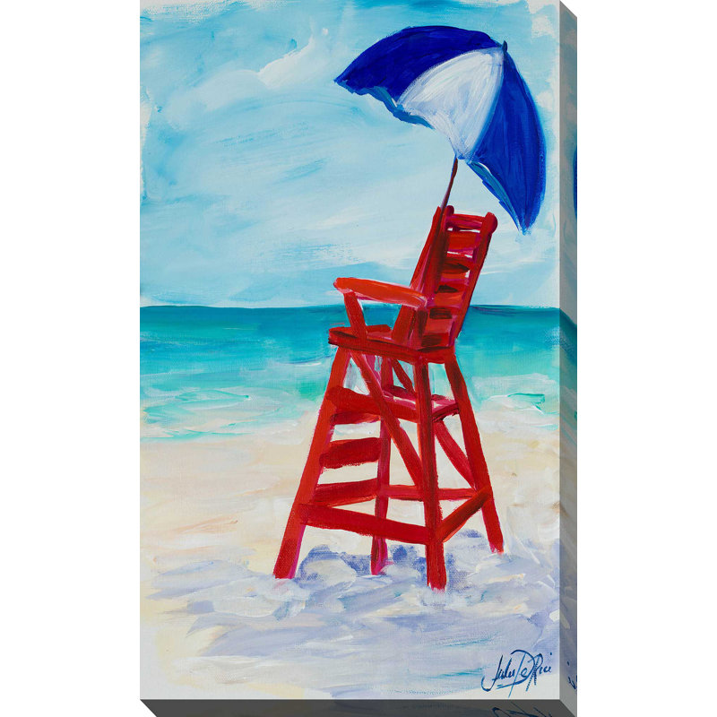 Lifeguard Post I - reproduction de peinture acrylique, H 30 po x l 18 po x P 1 po, Toile tendue