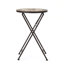 Table de bout d'extérieur pliable Silvester avec plateau en mosaïque de céramique beige et cadre en fer noir, 14 po x 14 po x 22 po, table d'appoint de patio pour le jardin, balcon, style transitionnel