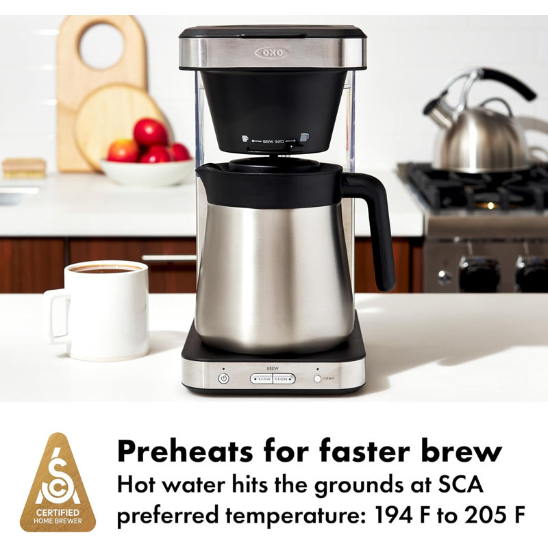 OXO Brew 8-Cup Vacuum Coffee Maker 120 Volts, Stainless Steel - Black