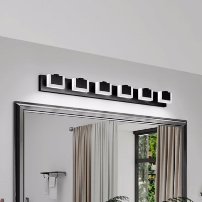 Avec fonction d'éclairage à DEL dans un matériau métallique de finition noire de style moderne.