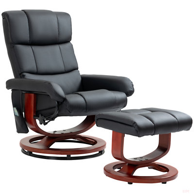 Massage Recliner Chair With Ottoman, Swivel Recliner And Footrest, Faux Leather Reclining Chair With Remote Control, 10 Vibration Points And Side Pock -  Red Barrel Studio®, D02804EA806A4C34BB49133221FA9CF2