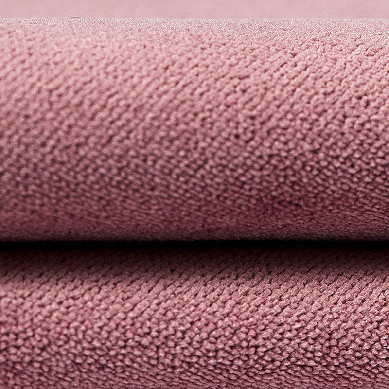 Emma-Louise Velvet Solid Colour Bedspread with Pillow Shams Included, Blush Pink