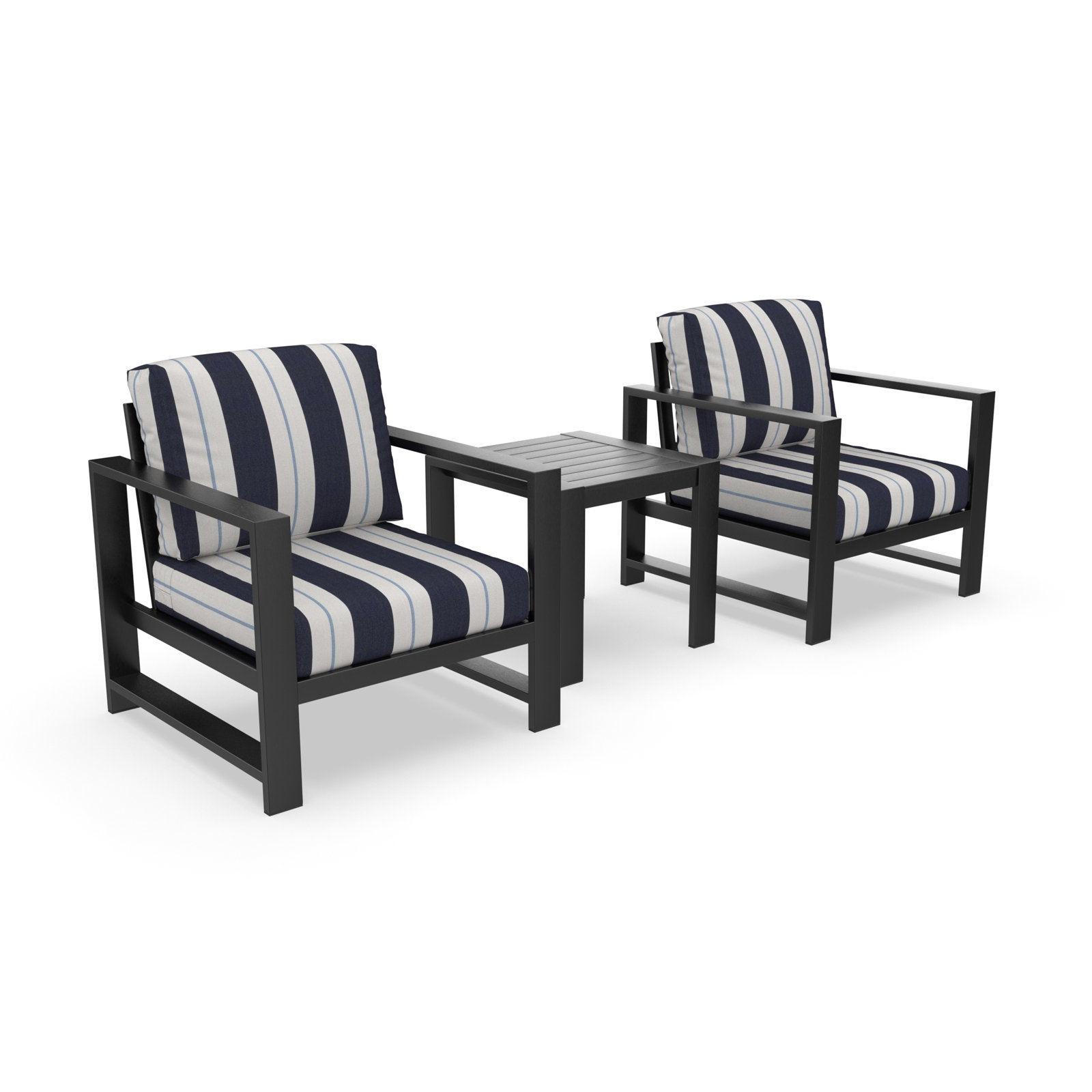 Dulcie 2-Person Sunbrella® Patio Seating Group, Blue/White